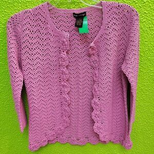 Grace Lavender Crochet Cardigan